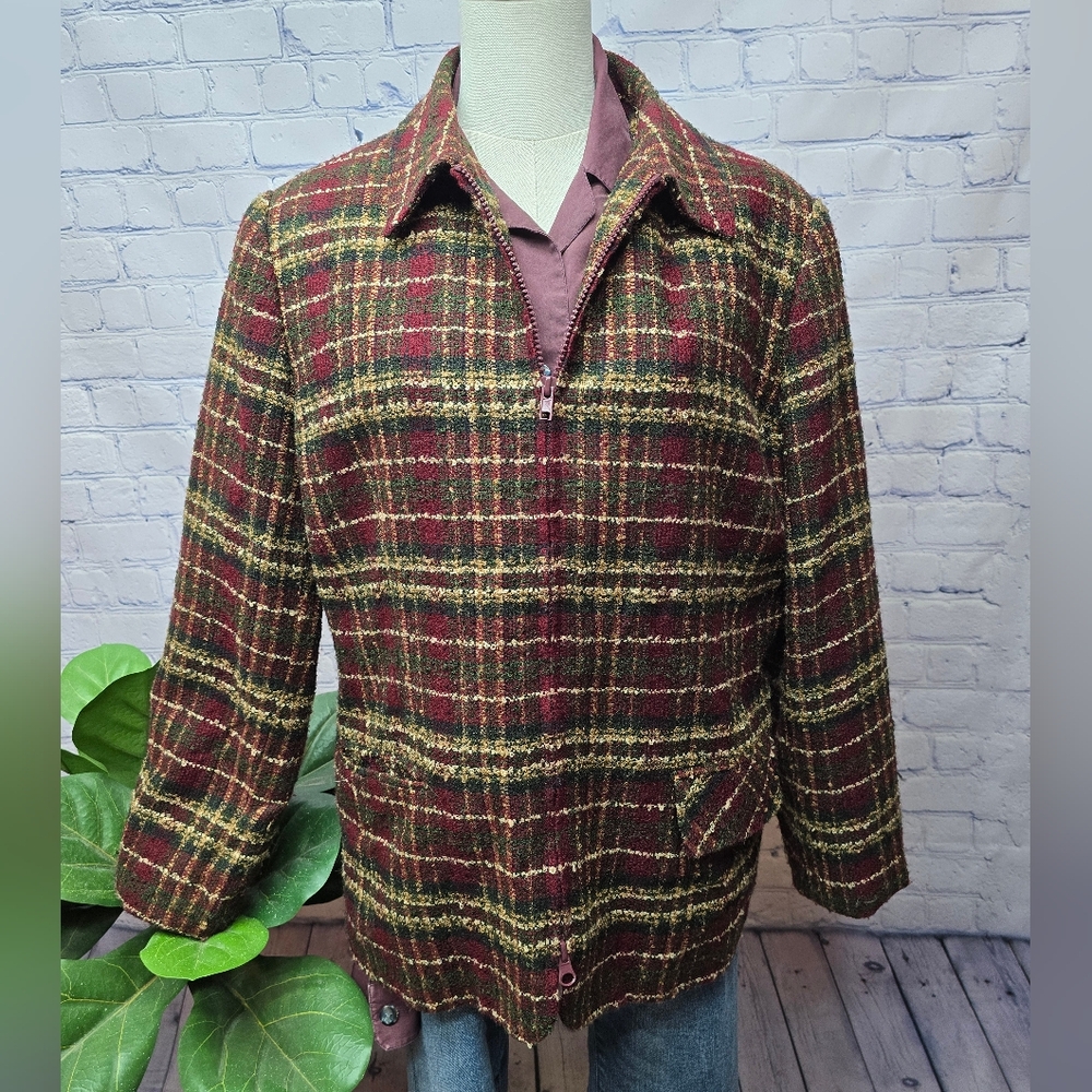 Vintage Sag Harbor Plaid Jacket - Size 16 - Picture 2 of 5